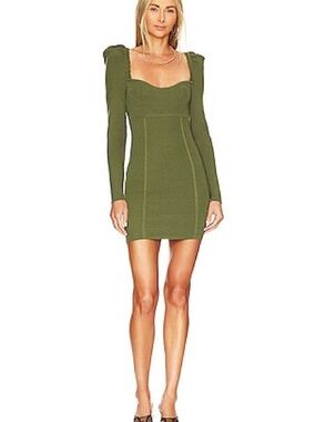 NWT Majorelle Medium Elmore Olive Green Long-Sleeve Bodycon Mini Dress